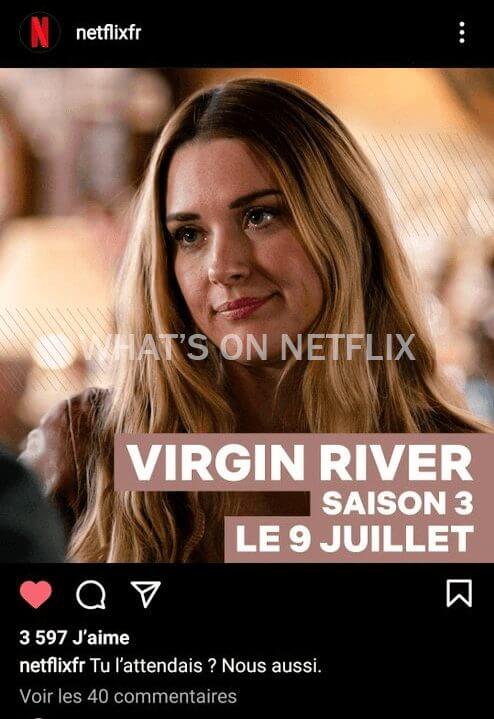virgin river season 3 instagram post netflix france