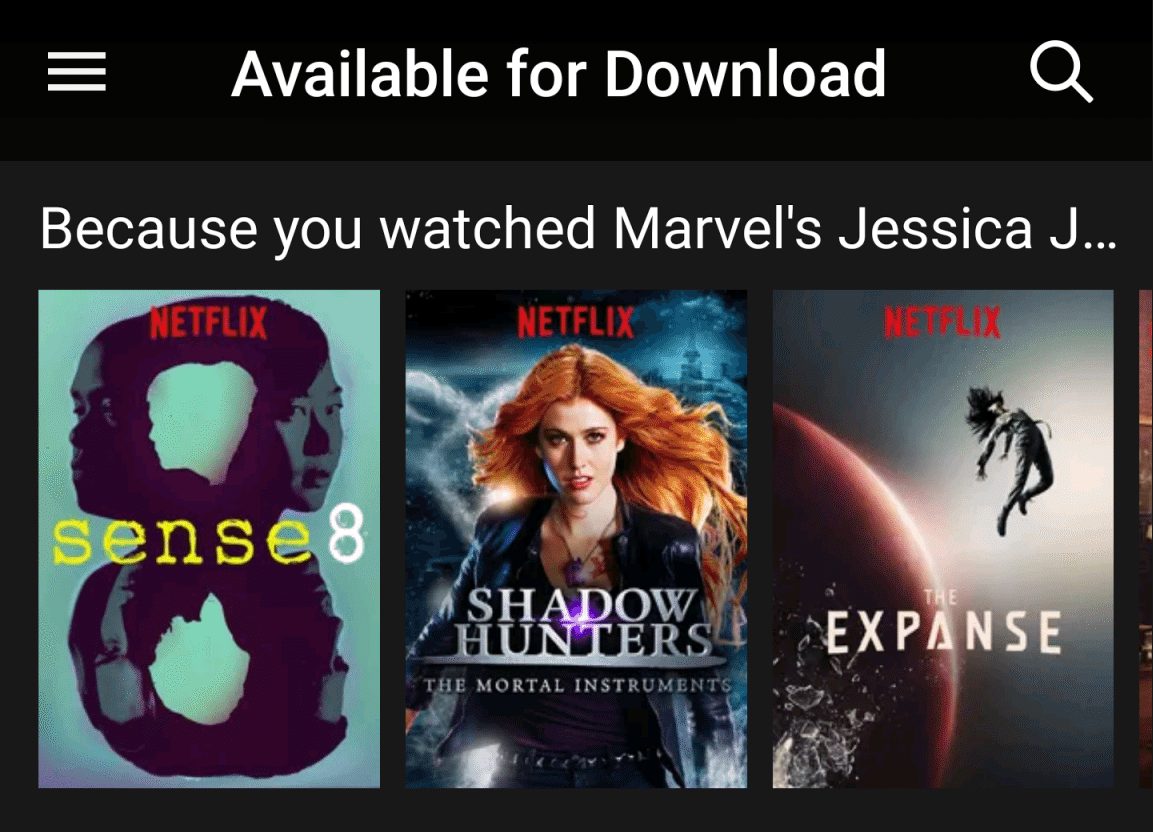 Available to download on Netflix