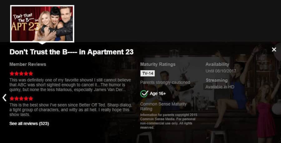 Dont Trust That B In Apartment Netflix Removal