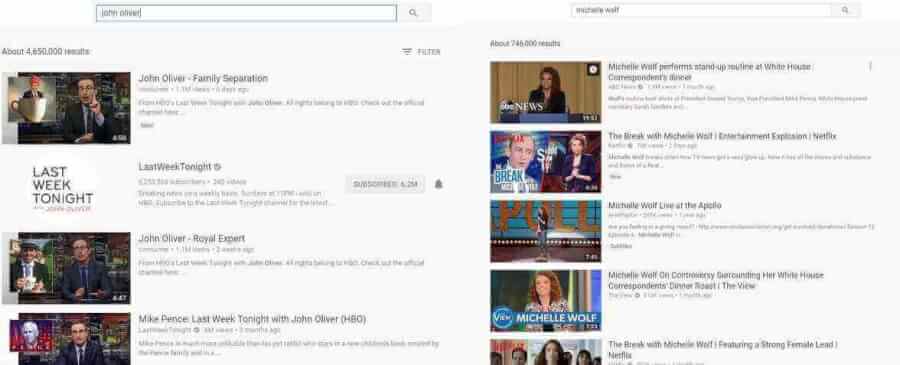 Youtube Search John Oliver Michelle Wolf