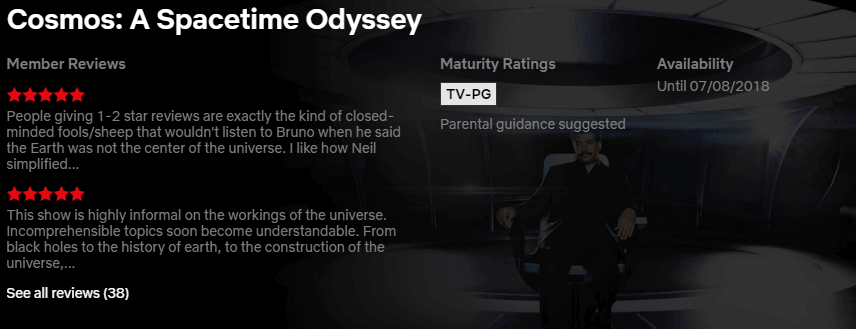 cosmos a spacetime odyssey on netflix