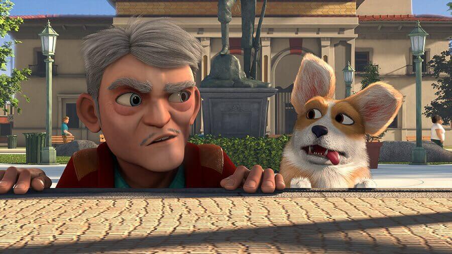 Dog And Grandpa Below