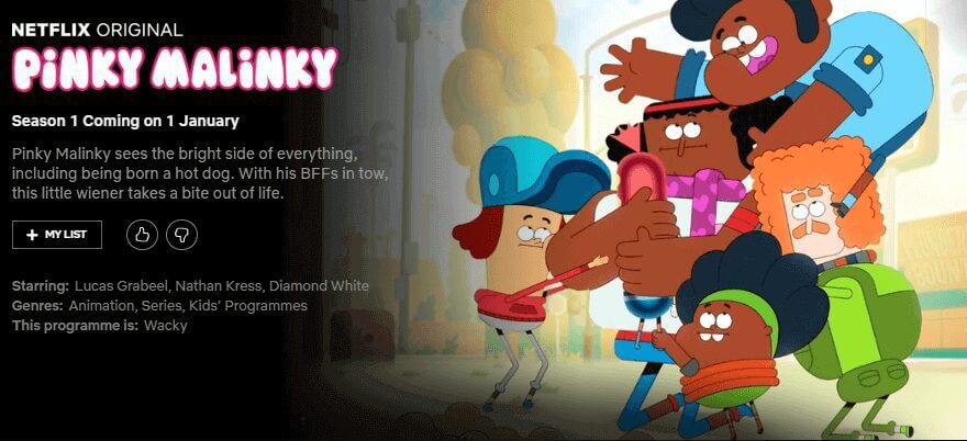Netflix card for Pinky Malinky season 1