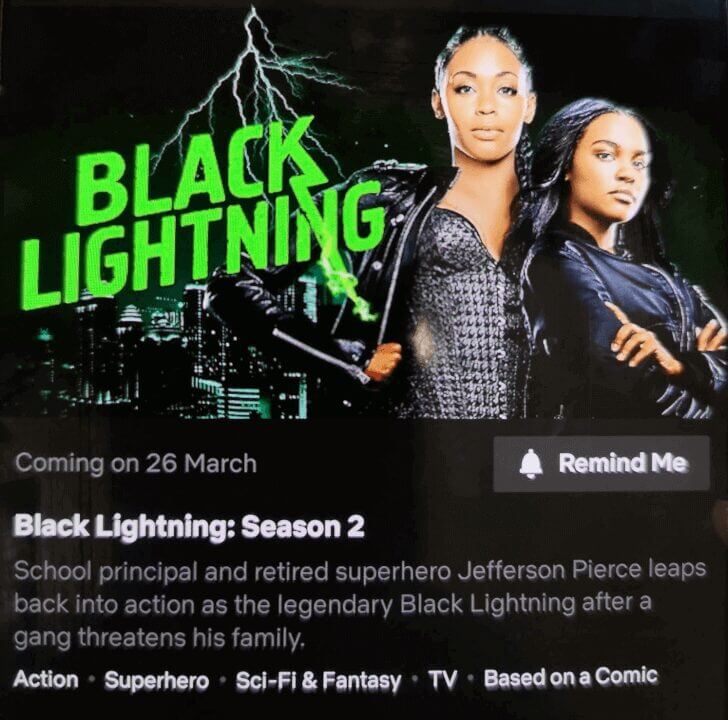 Black Lightning Season Release Date Netflix Us