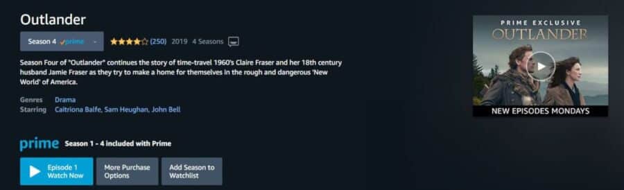 Outlander Amazon Prime Uk