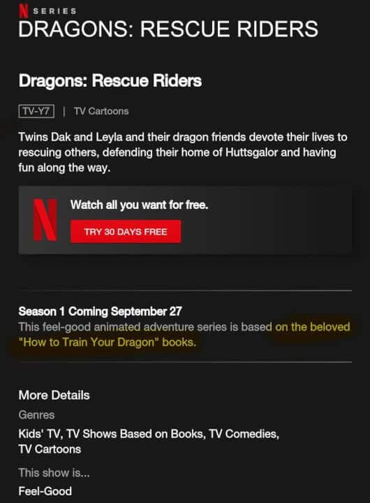 Dreamworks Dragons Rescue Riders Netflix Season Information