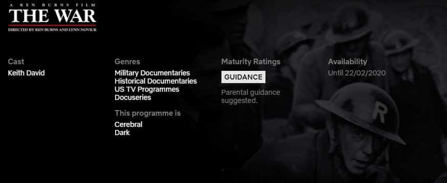 Expiry Date The War Netflix