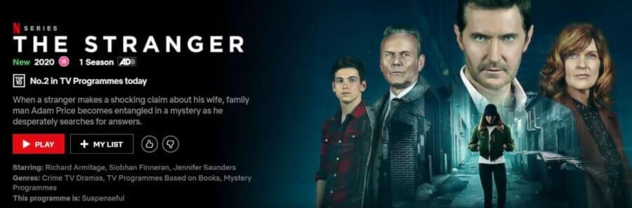 Number Tv Series The Stranger Netflix