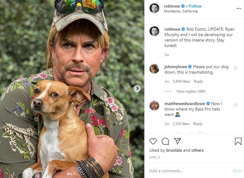 Rob Lowe As Joe Exotic Instagram