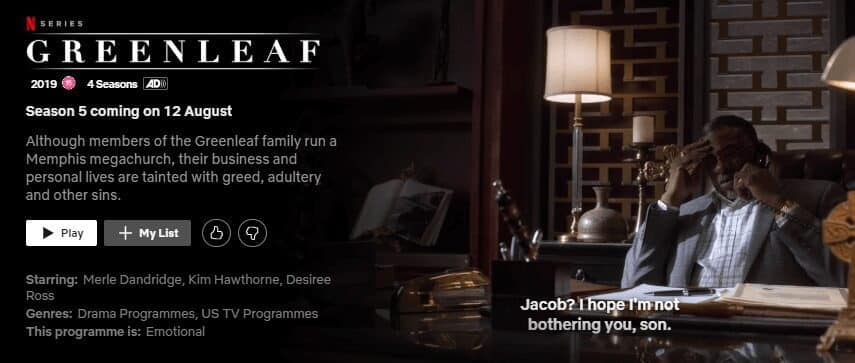 Greenleaf S Netflix Original Release Date