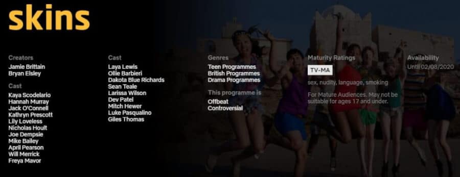 Skins Series Leaving Netflix August