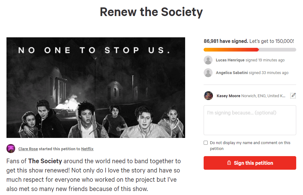 la campaña de reactivación de la sociedad charge org