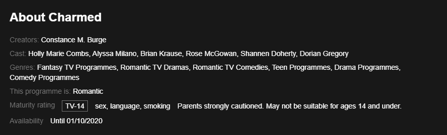 Charmed Removal Date
