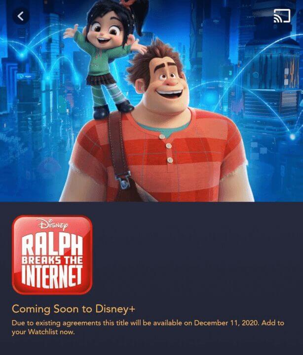 ralph breaks the internet disney plus december