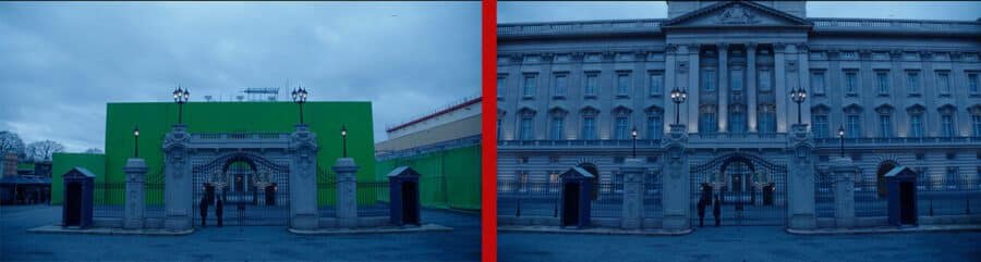 before and after the crown season 4 vfx