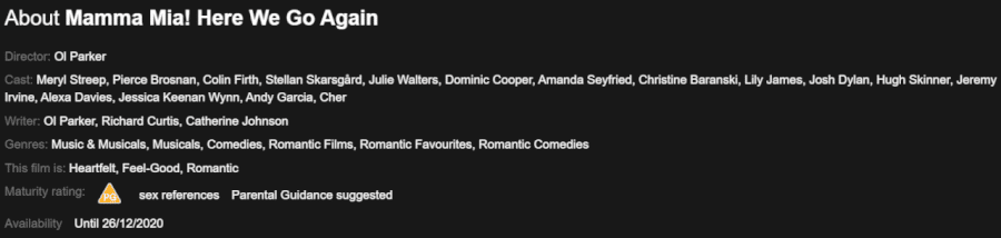 Mamma Mia Here We Go Again Leaving Netflix Uk In December More Info