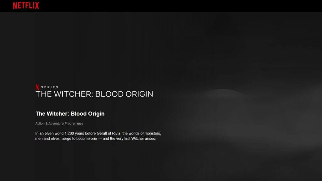 the witcher blood origin serie prequel