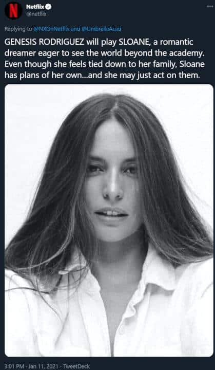 New Cast Members Umbrella Academy Season Sparrow Academy Genesis Rodriguez