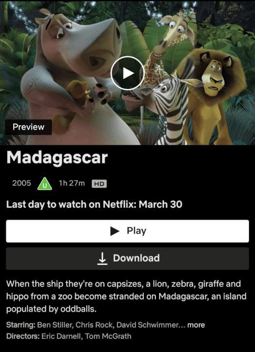 dreamsworks movies leaving netflix uk madagascar