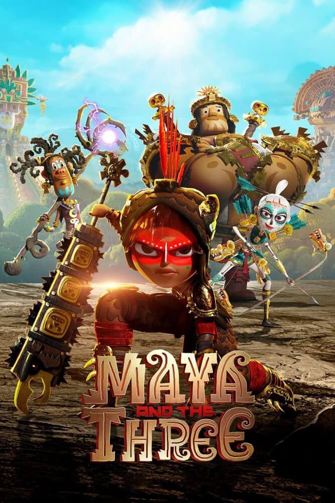 Maya and three posters