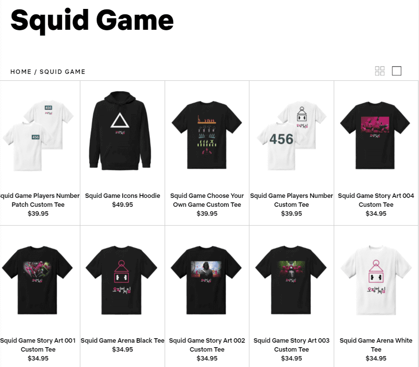 Squid Game Merchandise
