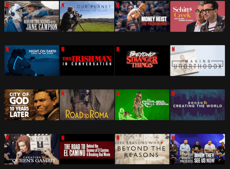 behind the scenes documentaries on netflix