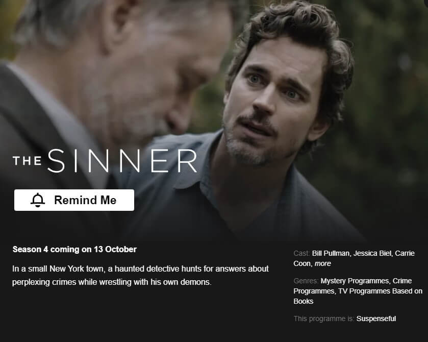 The Sinner Netflix Season Release Date