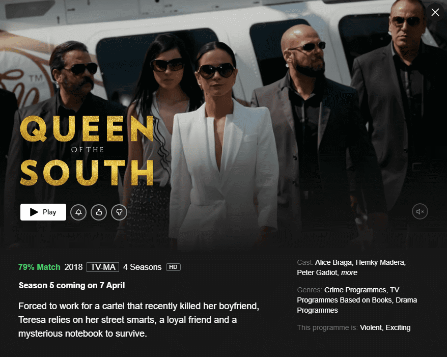 Temporada 5 Reina del Sur 7 de abril Netflix Us
