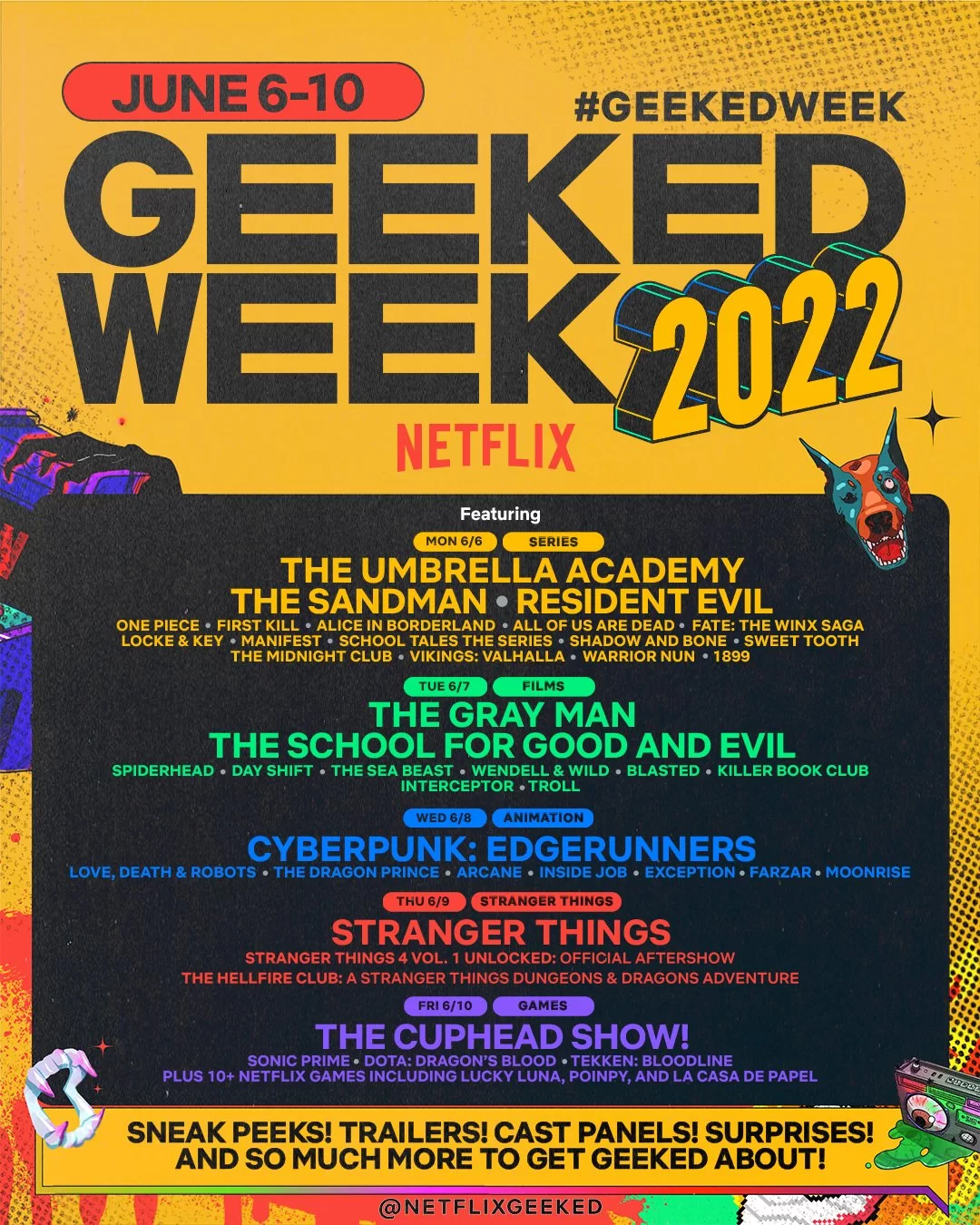 geeked week full schedule