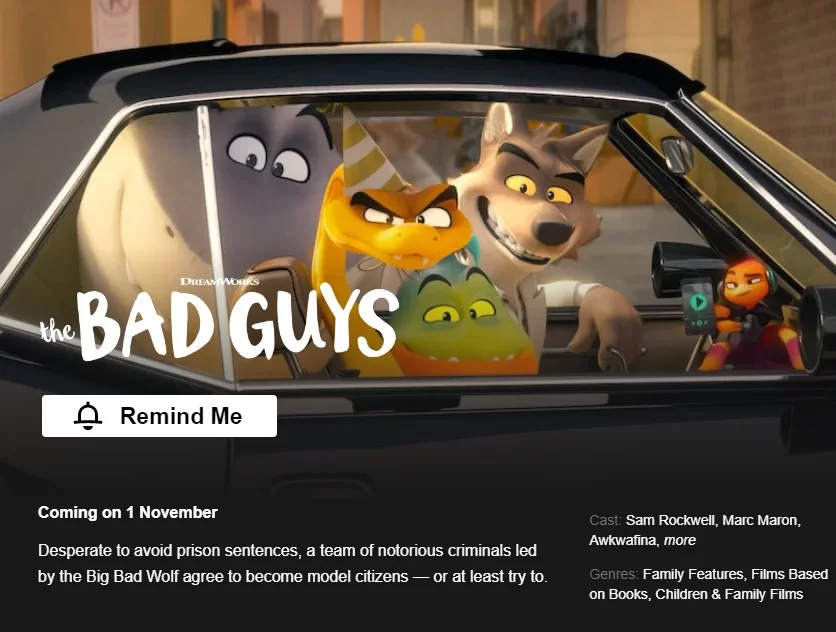 DreamWorks 'The Bad Guys' Coming to Netflix in November 2022 What's