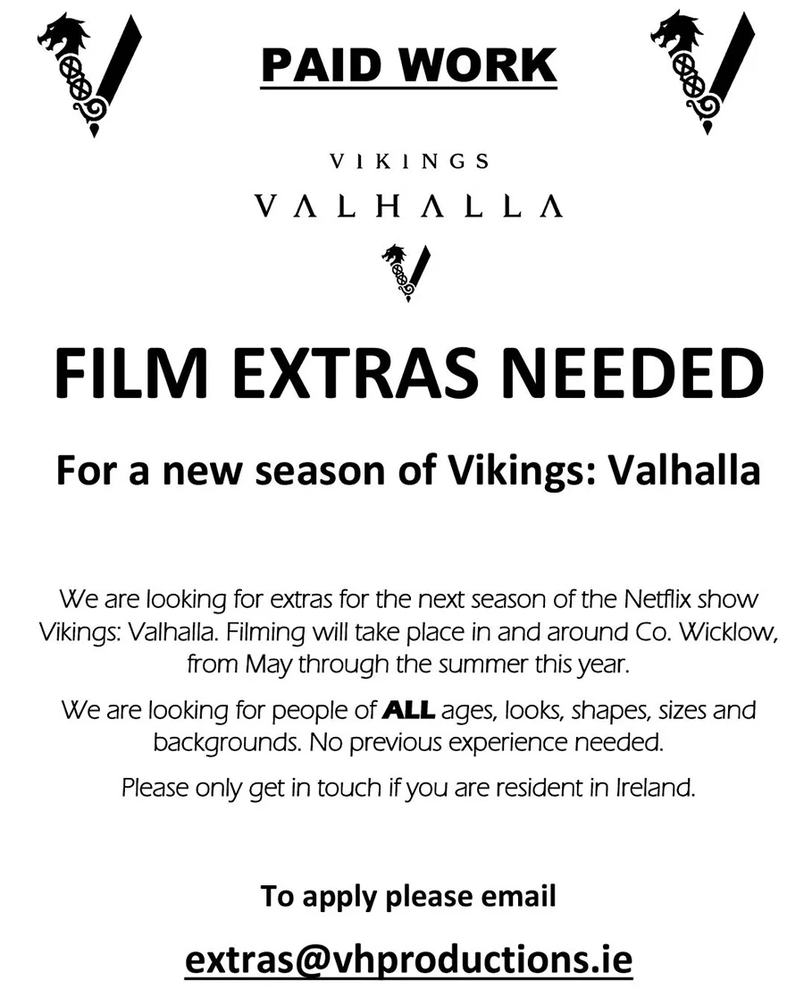 extras casting for vikings valhalla netflix season 3