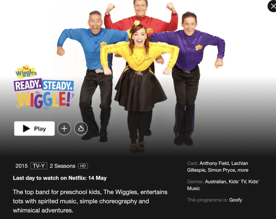 removal notice on the wiggles netflix