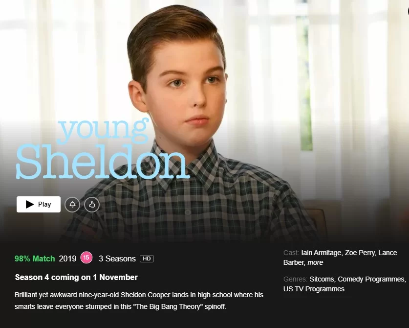 Data di uscita di Young Sheldon S4 Netflix nel Regno Unito