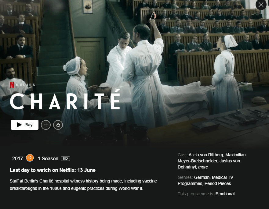 last day to watch charite netflix