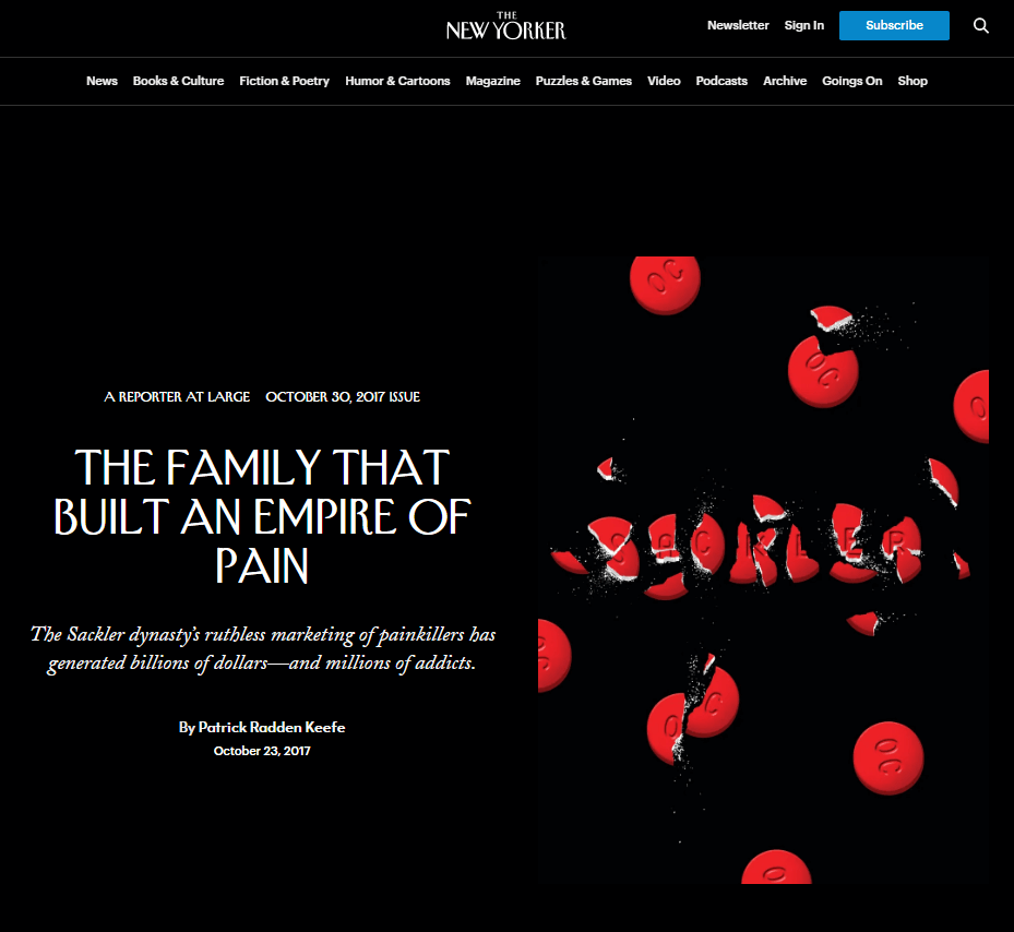 The Family That Built An Empire Of Pain New Yorker Article