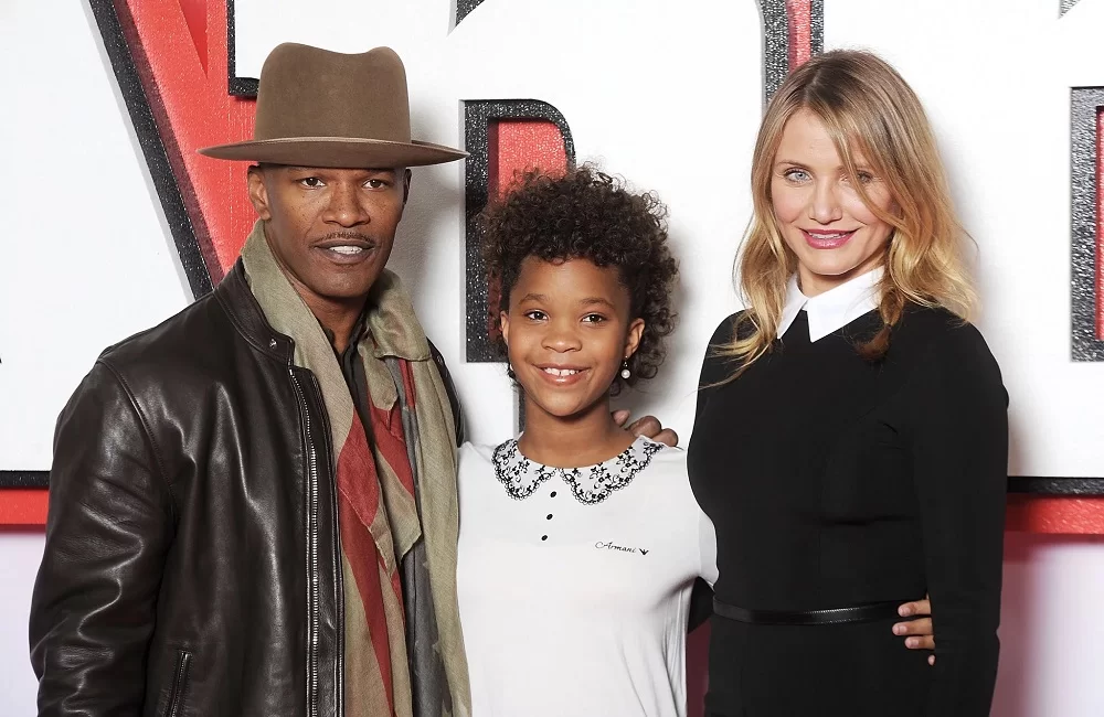 Jamie Foxx Cameron Diaz Quvenzhane Wallis attended Annie