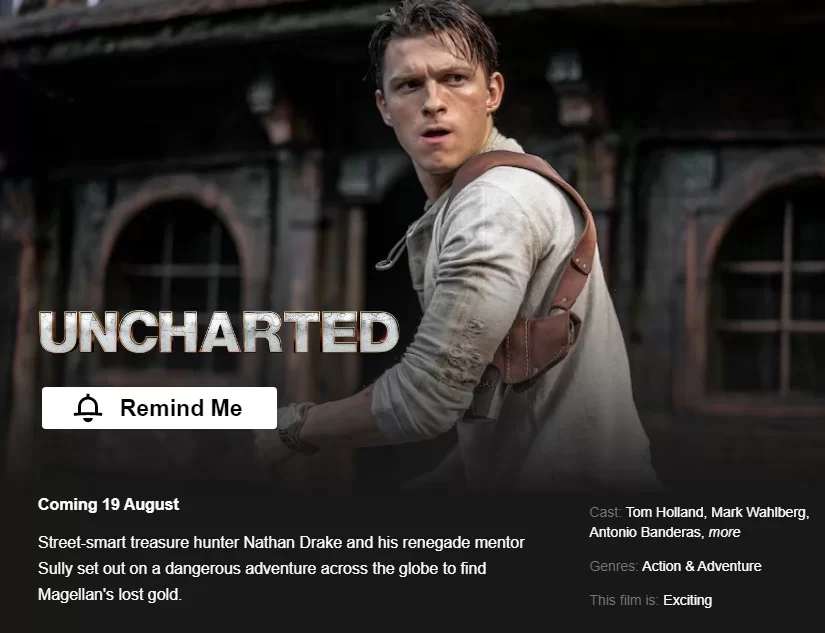 uncharted netflix delay to august 2022