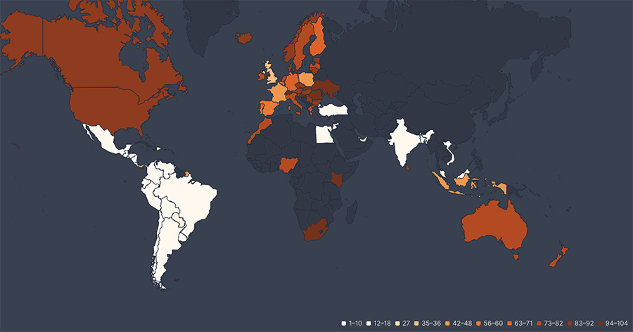 popularity heat map globe partner trail netflix