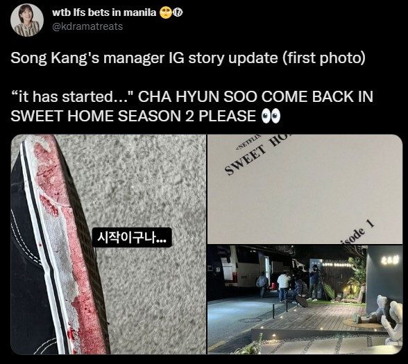 Song Kang Tweet Sweet Home