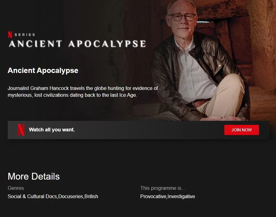 ancient apocalypse netflix page