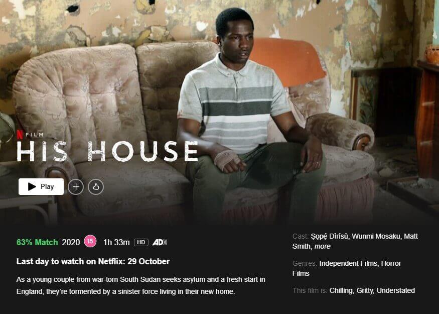 His House Removal Notice On Netflix Uk