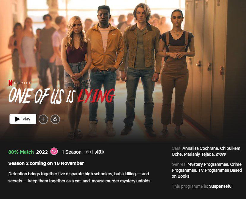'One of Us Is Lying' Season 2 Coming to Netflix in November 2022 - What