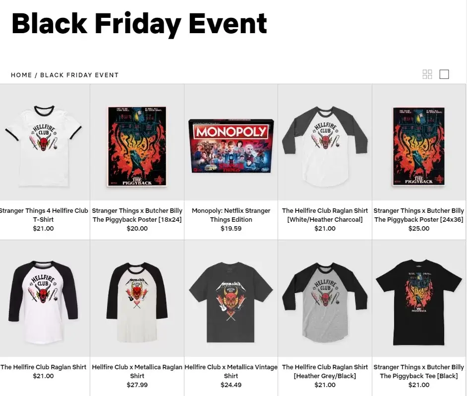 black friday deal page netflix shop