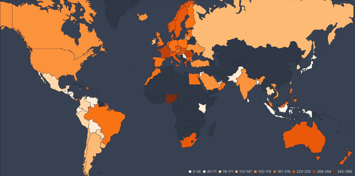 mapa de calor para flixpatrol netflix top 10s