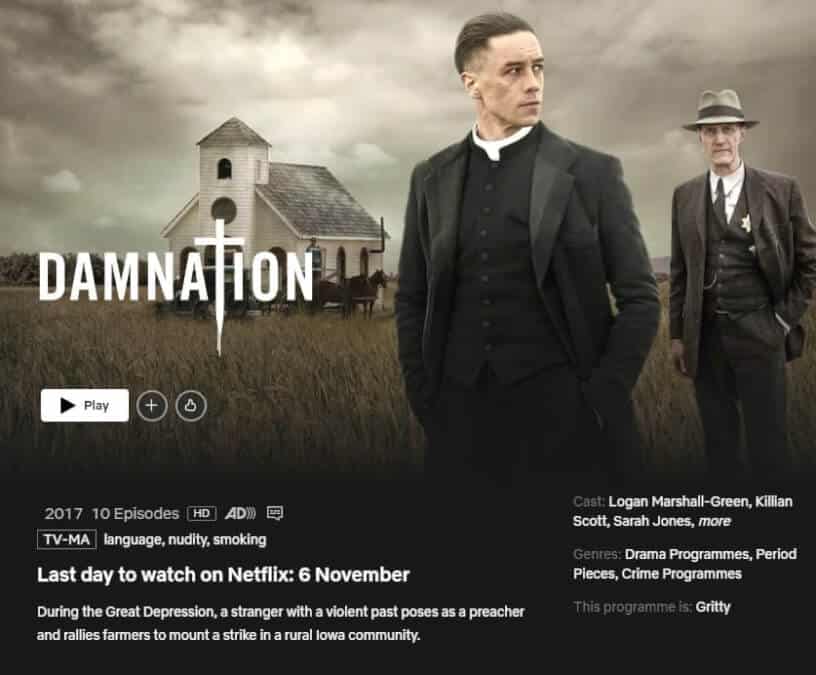 Damnation Removal Date Netflix