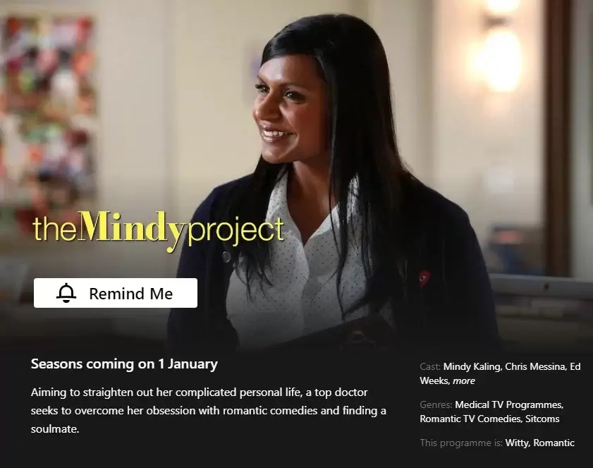 date de sortie de netflix pour le projet mindy