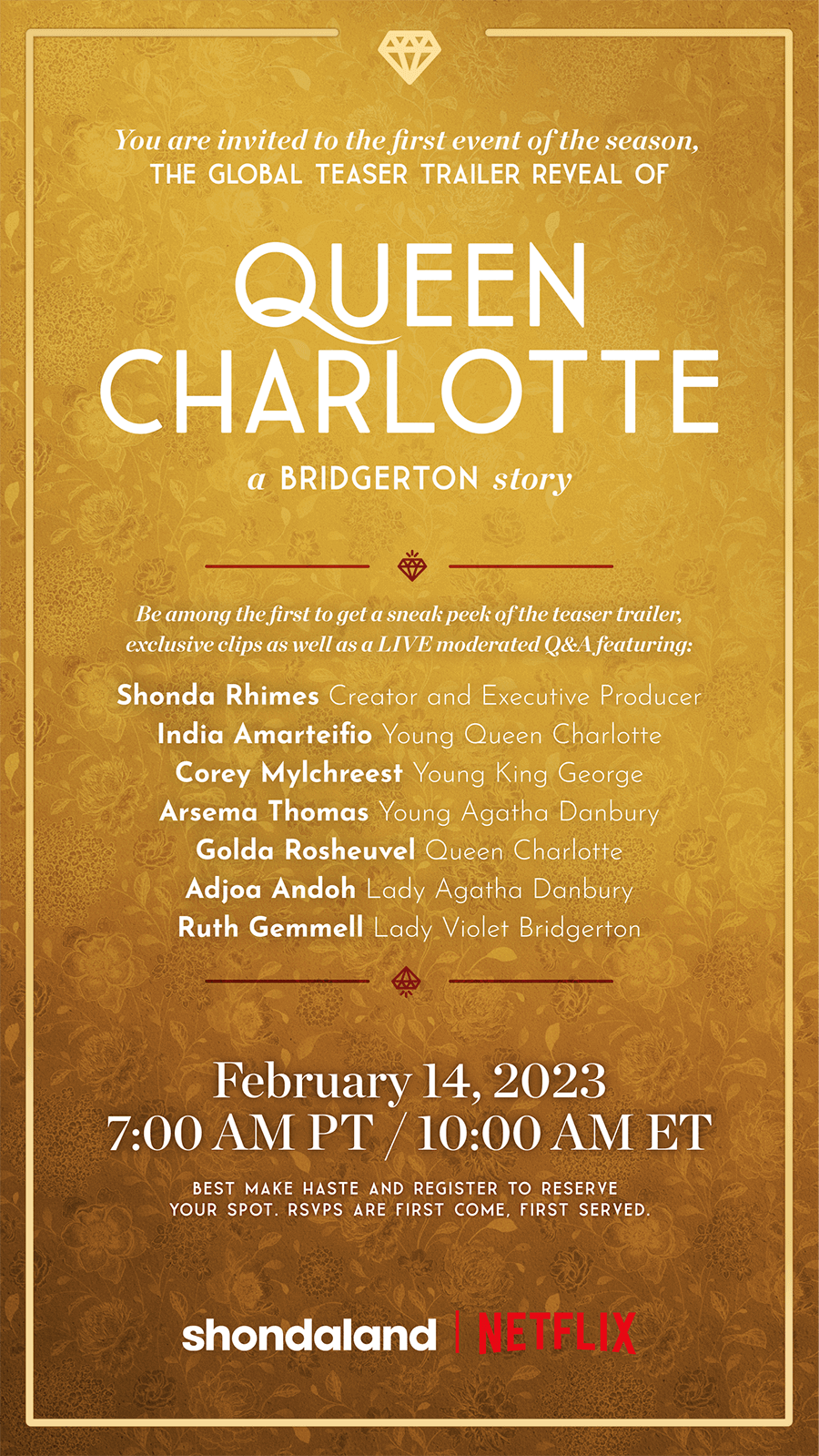 carta teaser del 14 de febrero de la reina charlotte