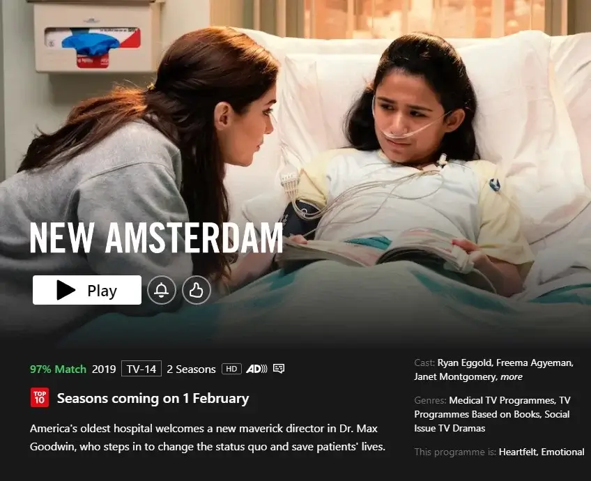 nuevas temporadas nueva amsterdam próximamente en netflix