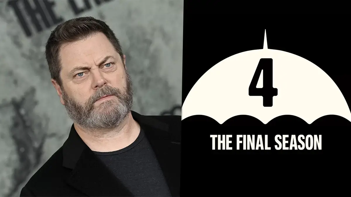 nick offerman regarde le rôle de l'académie du parapluie saison 4 netflix