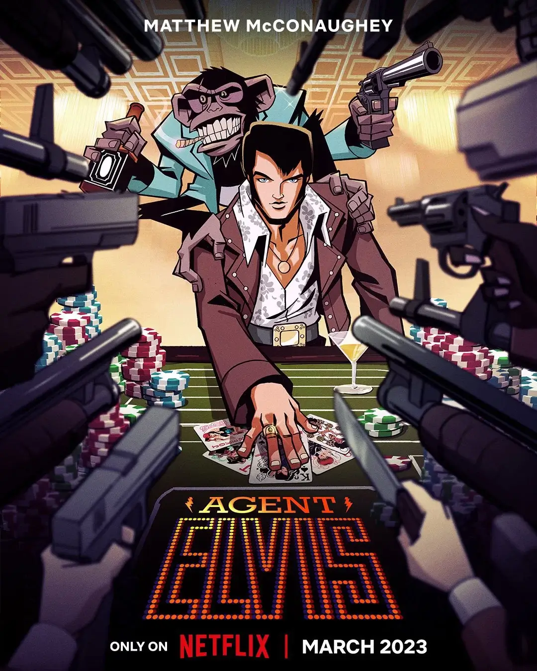 adult animation agent of elvis season 1 coming to netflix in march 2023 poster